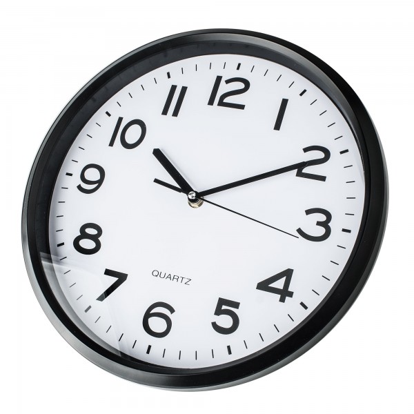 Reloj kuken blanco/negro redondo 30cm