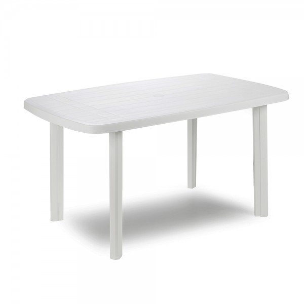 Mesa ovalada faro color blanco para exterior 72 x 137 x 85 cm