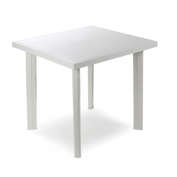 Mesa cuadrada fiocco color blanco para exterior 80 x 75 x 72 cm
