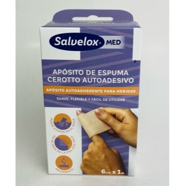 Salvelox Med Foam Plaster Aposito Adhesivo 1m X 