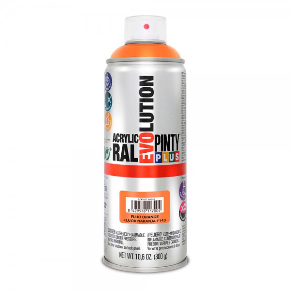 Pintura en spray pintyplus evolution 520cc fluor.naranja f143 (pack 2 unidades)