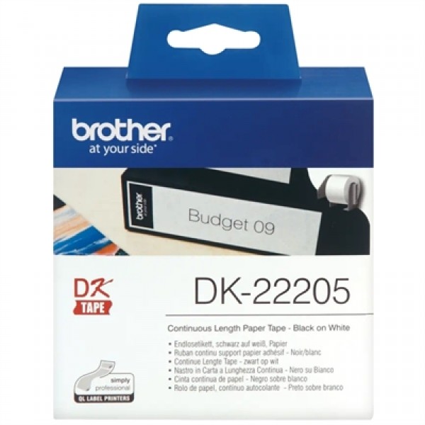 Brother cinta dk22205 papel térmico continuo 62mm