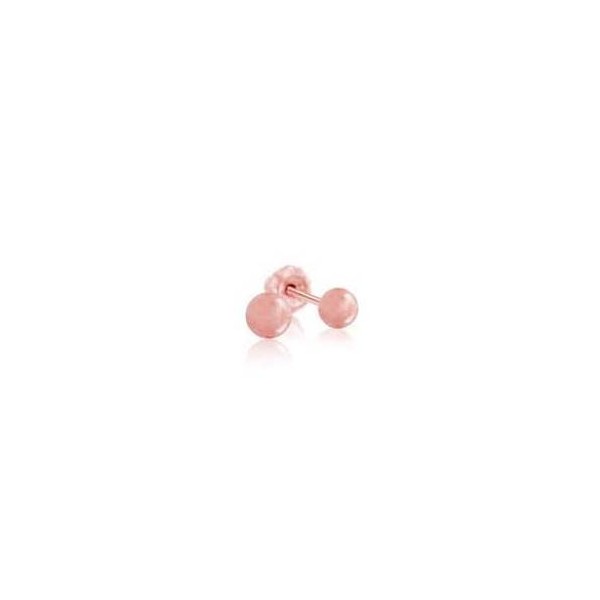 Inverness Pendiente 24k 11c-r Bola Rosa Dorado 4 mm